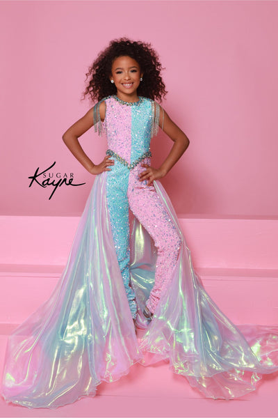 Two-Tone Girls’ Pageant Jumpsuit – Sugar Kayne Design