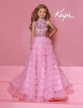Sugar Kayne Pink Ruffle Pageant Dress for Girls