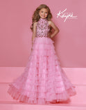 Sugar Kayne Pink Ruffle Pageant Dress for Girls