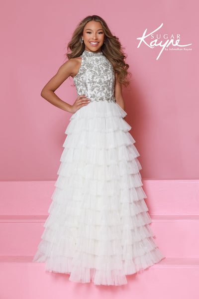 Sugar Kayne Pink Ruffle Pageant Dress for Girls
