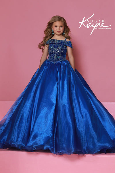 Sugar Kayne Royal Blue Girls Pageant Dress – Ball Gown