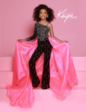 Sugar Kayne Girls Pageant Jumpsuit with Detachable Train