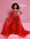 Sugar Kayne Girls Pageant Jumpsuit with Detachable Train