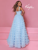 Sugar Kayne Ice Blue Tiered Tulle Girls Pageant Dress