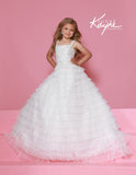 Sugar Kayne Ice Blue Tiered Tulle Girls Pageant Dress