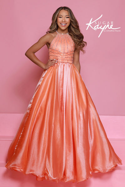 Kailey Sugar Kayne Pageant Dress – Papaya, Sky Blue, White
