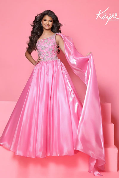 Sugar Kayne One Shoulder Pageant Ball Gown