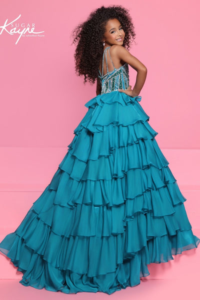 Sugar Kayne Couture Ruffle Pageant Gown for Girls