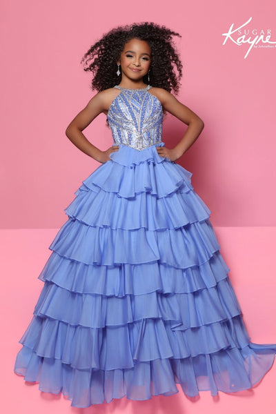 Sugar Kayne Couture Ruffle Pageant Gown for Girls