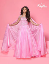 Sugar Kayne Girls Competition Evening Dress with Cape