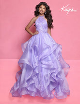 Sugar Kayne Girls Ruffle Pageant Dress with Organza Skirt