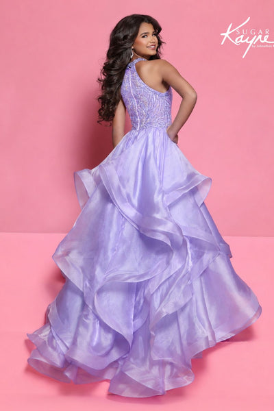 Sugar Kayne Girls Ruffle Pageant Dress with Organza Skirt