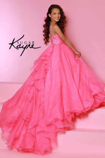 Sugar Kayne Alina C143 Hot Pink Girls Pageant Dress