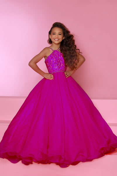 Sugar Kayne Alina C143 Hot Pink Girls Pageant Dress