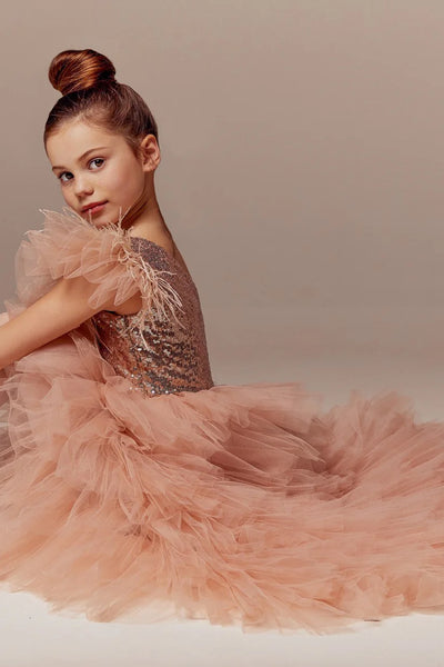 Autumn Girls Couture High Lo Pageant Flower Girl Dress - Luxury Children's Formal Wear