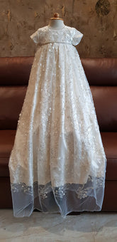 Custom Handmade Beaded Lace Baptism Gown Baby Christening Gown