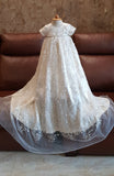 Custom Handmade Beaded Lace Baptism Gown Baby Christening Gown