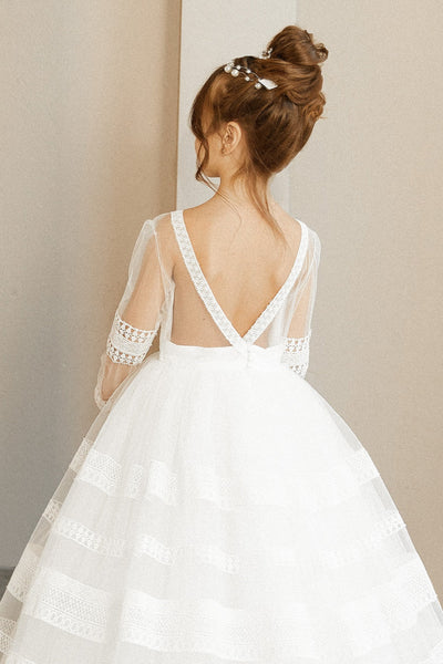 Bohemian White Communion Dress - Sarai Girls Special Occasion Dress