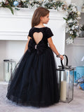 Chandra Flower Girl Velvet Tulle Dress - Wedding Party Pageant | Blush Kids