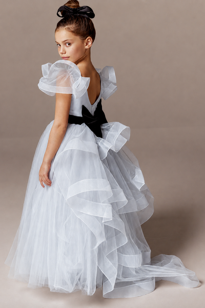 Viviene Girls Ruffled Pageant Dress | Blush Kids