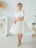 Victoria Flower Girl Birthday Satin Dress - Short Formalwear