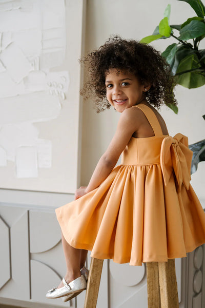 Solenne Orange Girls Couture Dress | Teter Warm