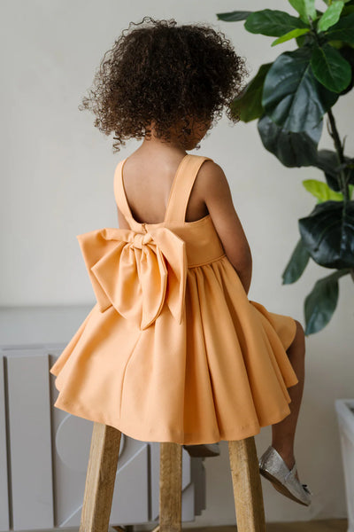 Solenne Orange Girls Couture Dress | Teter Warm