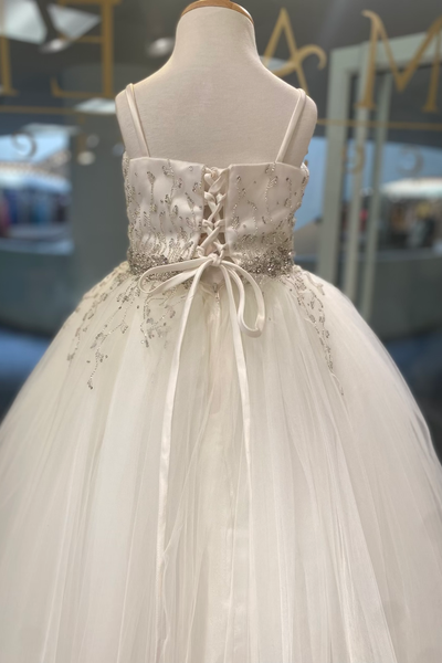 Girls’ Sparkling Tulle Ball Gown – Elegant Dress for Communion & Special Events