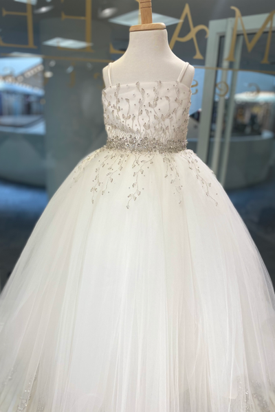 Girls’ Sparkling Tulle Ball Gown – Elegant Dress for Communion & Special Events