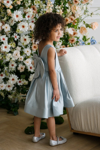 Isadora Blue Shimmer Dress | Teter Warm Couture Girls