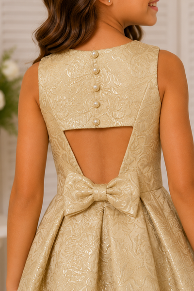 Girls Brocade Pageant Interview Dress | Signature Designer