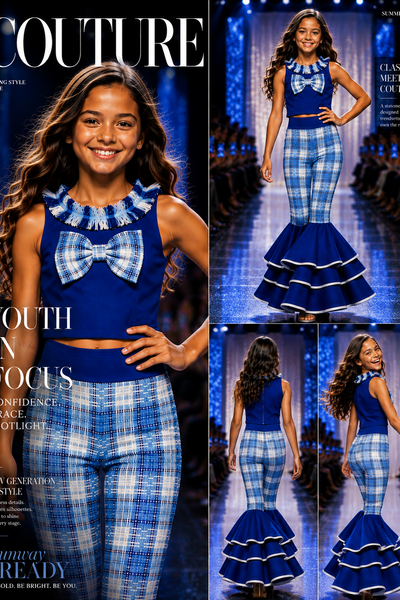 Girls Tweed Bell Bottom Pageant Outfit | Signature Designer