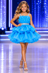 Girls Pageant Dress Organza Tiered Ruffle Skirt