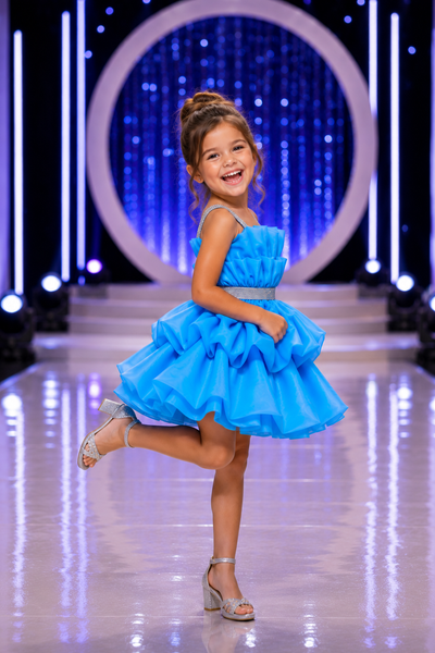 Girls Pageant Dress Organza Tiered Ruffle Skirt