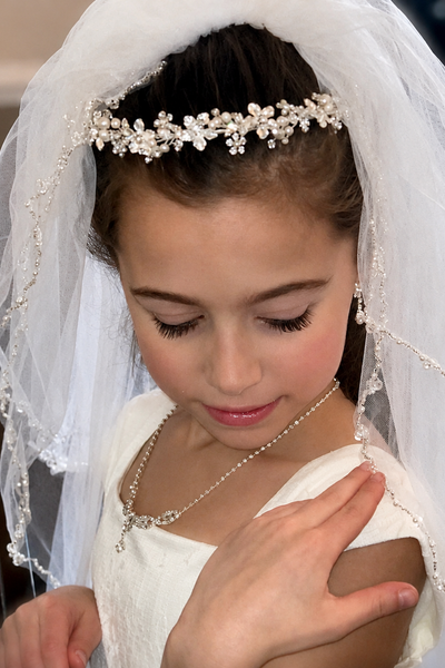 The Bria First Communion Crystal Tiara Headband