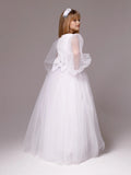 Celestine Dream Couture Gown – White Communion, Flower Girl & Special Occasion Dress