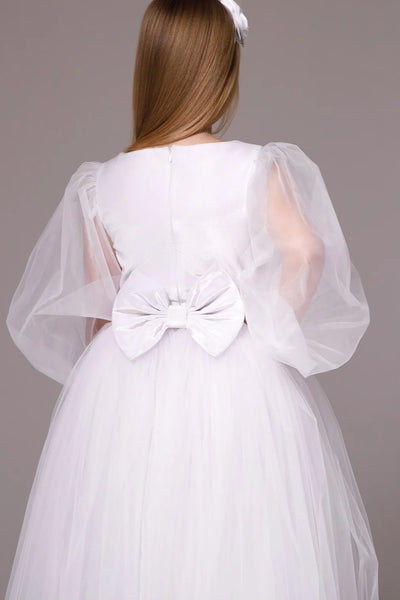 Celestine Dream Couture Gown – White Communion, Flower Girl & Special Occasion Dress