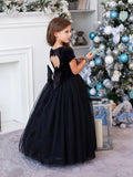 Chandra Flower Girl Velvet Tulle Dress - Wedding Party Pageant | Blush Kids