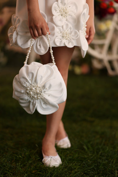 Pentelei Couture Floral Satin Girls Special Occasion Dress