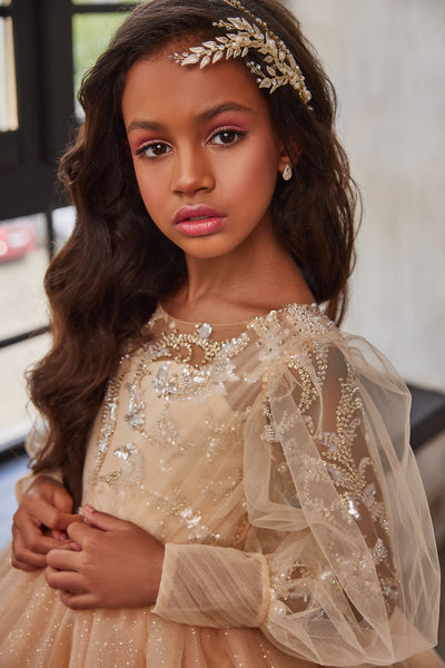 Girls Pentelei Couture Fairy Princess Wedding Flower Pageant Party Gown