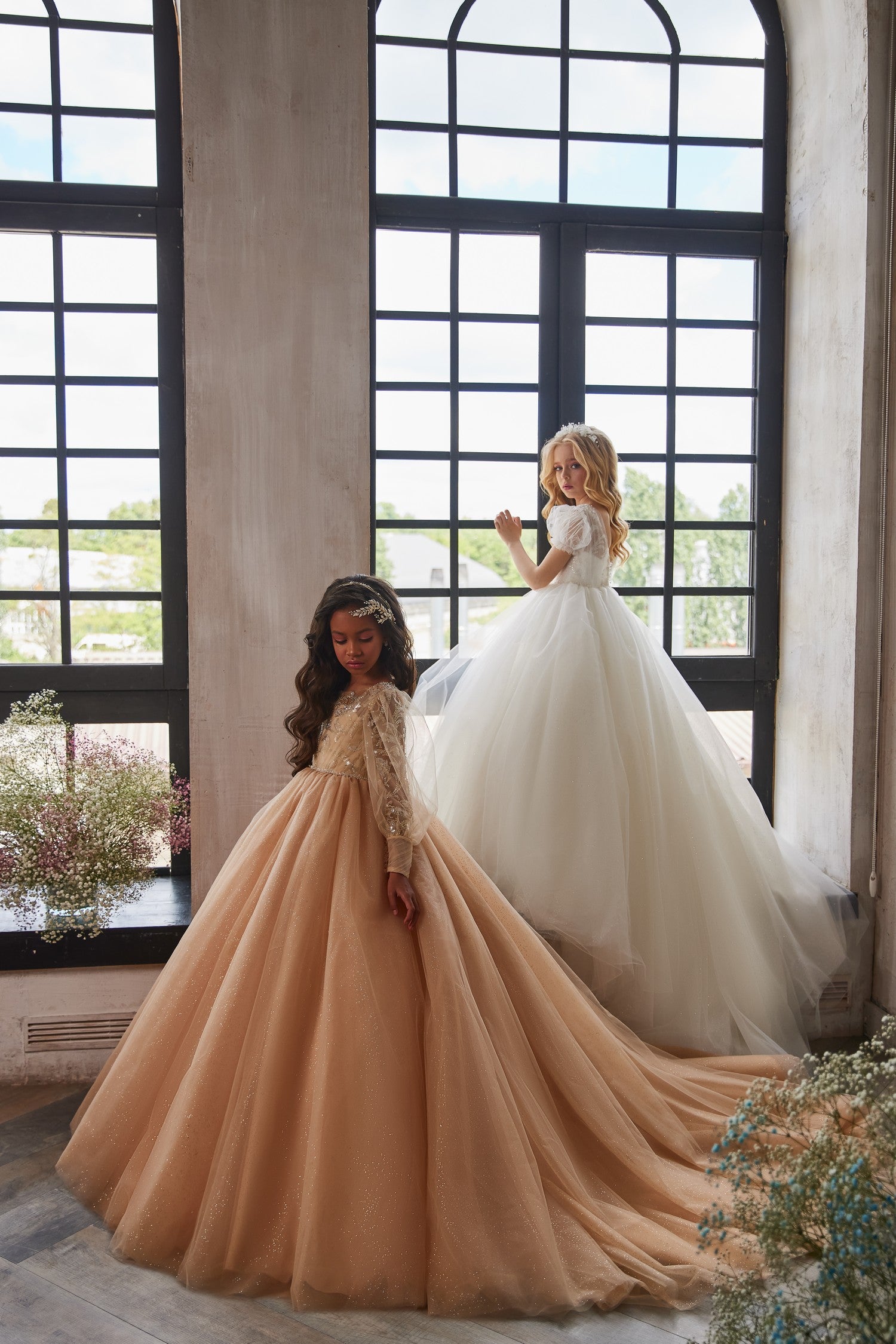 Girls Pentelei Couture Fairy Princess Wedding Flower Pageant Party Gown