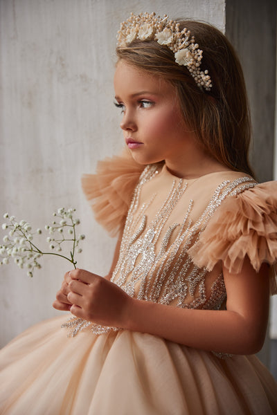 Pentelei Couture Flower Girl Special Occasion Pageant Party Communion Gown