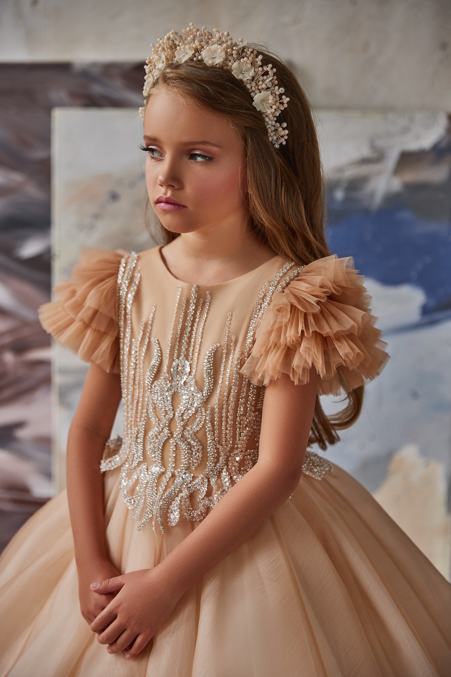 Pentelei Couture Flower Girl Special Occasion Pageant Party Communion Gown