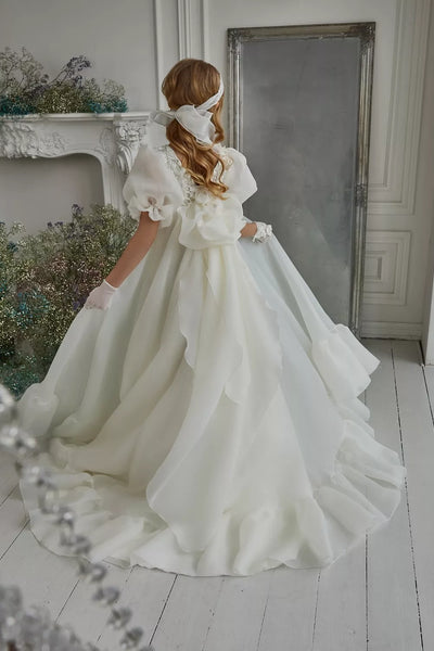 Pentelei Couture Puff Sleeve Communion Gown