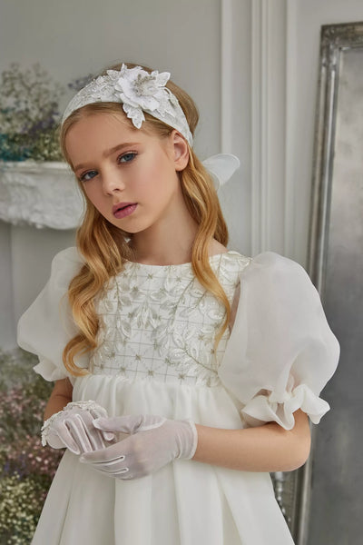 Pentelei Couture Puff Sleeve Communion Gown