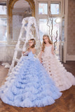 Girls Dress Pentelei Couture Ruffled Tulle Princess Pageant Party Gown