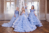Girls Dress Pentelei Couture Ruffled Tulle Princess Pageant Party Gown