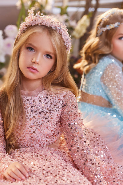 Pentelei Couture Sequin Knee-Length Dress – Available in Pink or Blue