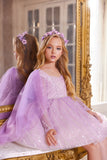 Pentelei Couture Girls Violet Sparkle Tulle Pageant Dress - Fairytale Look