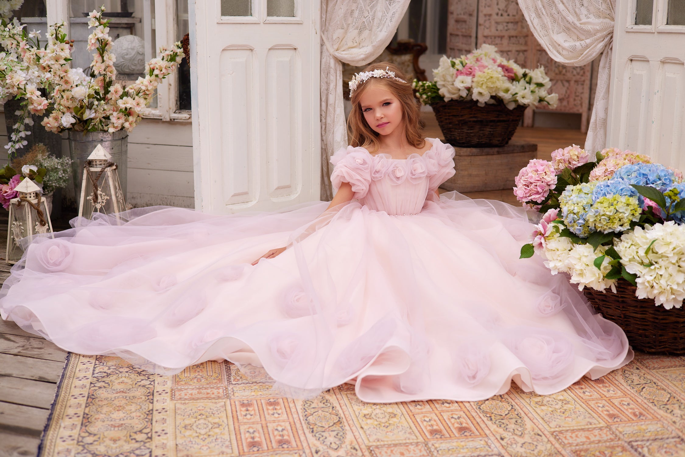 Pentelei Couture Girls Wedding Flower Girl Special Occasion Party Dress